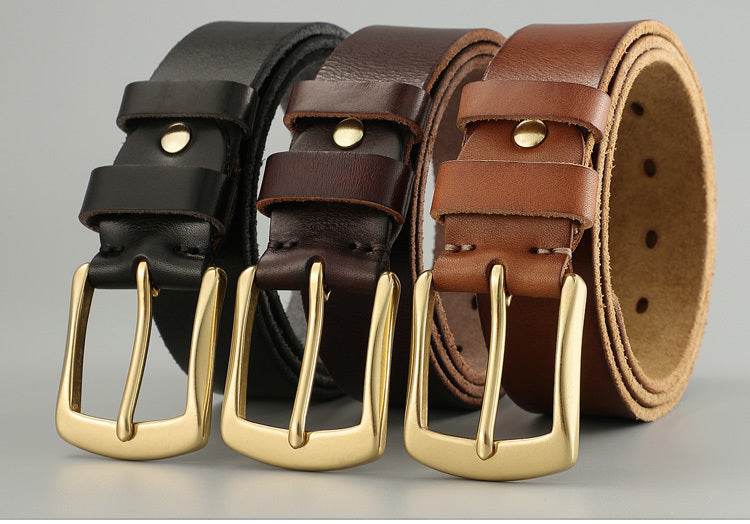 Handmade Casual Trend Men's Belts Cowhide - Mubimart