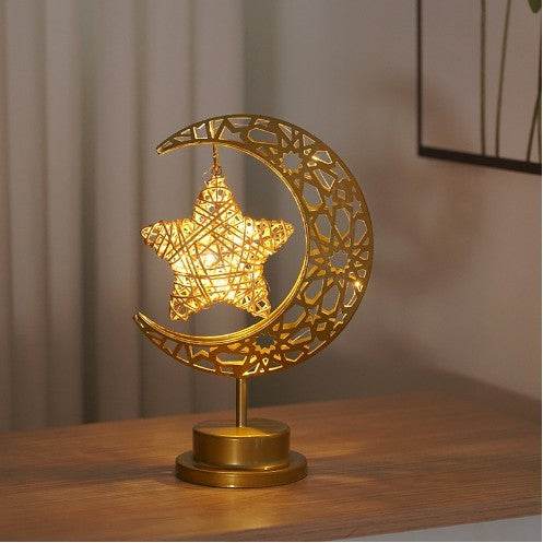 LED Modeling Lamp Creative Personality Iron Moon - Mubimart