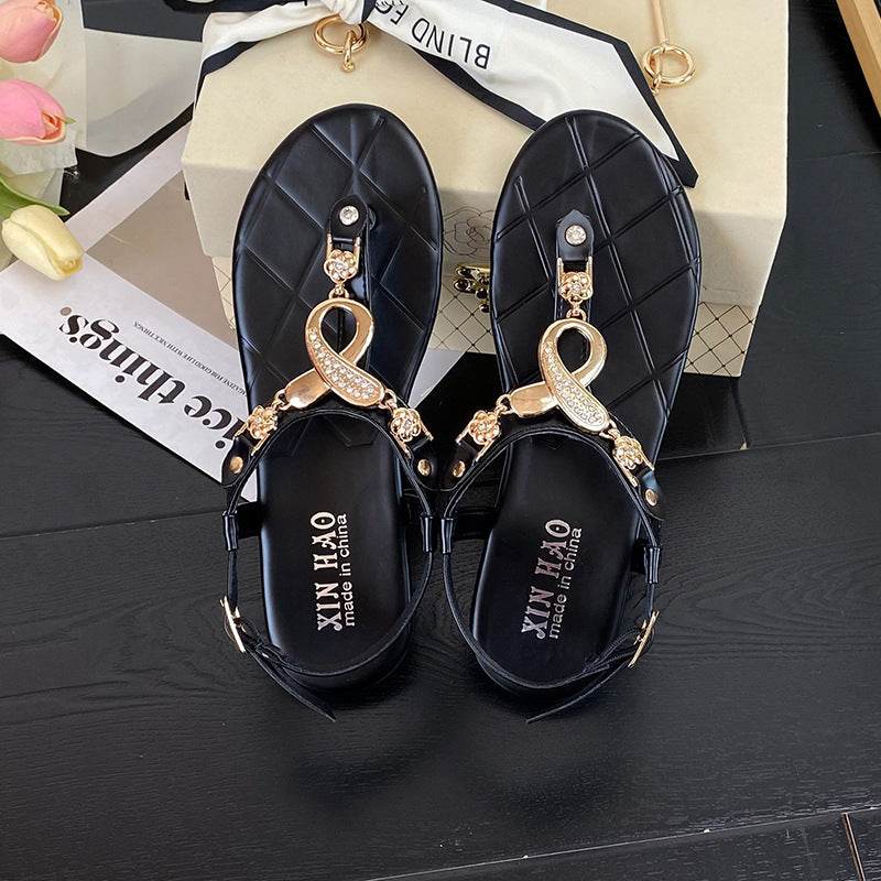 Summer Buckle Flip-flops Bohemian Style Flip-flops Flat Sandals - Mubimart