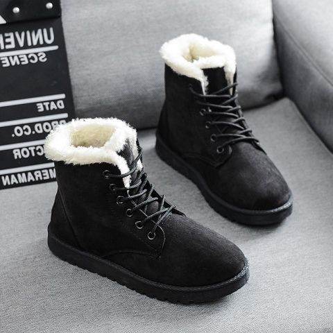 Flat-heel Student Short Lace-up Martin Boots Women Boots - Mubimart