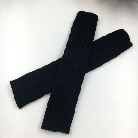 Knitted Warm Daytime Wool Leggings Knee High Socks - Mubimart