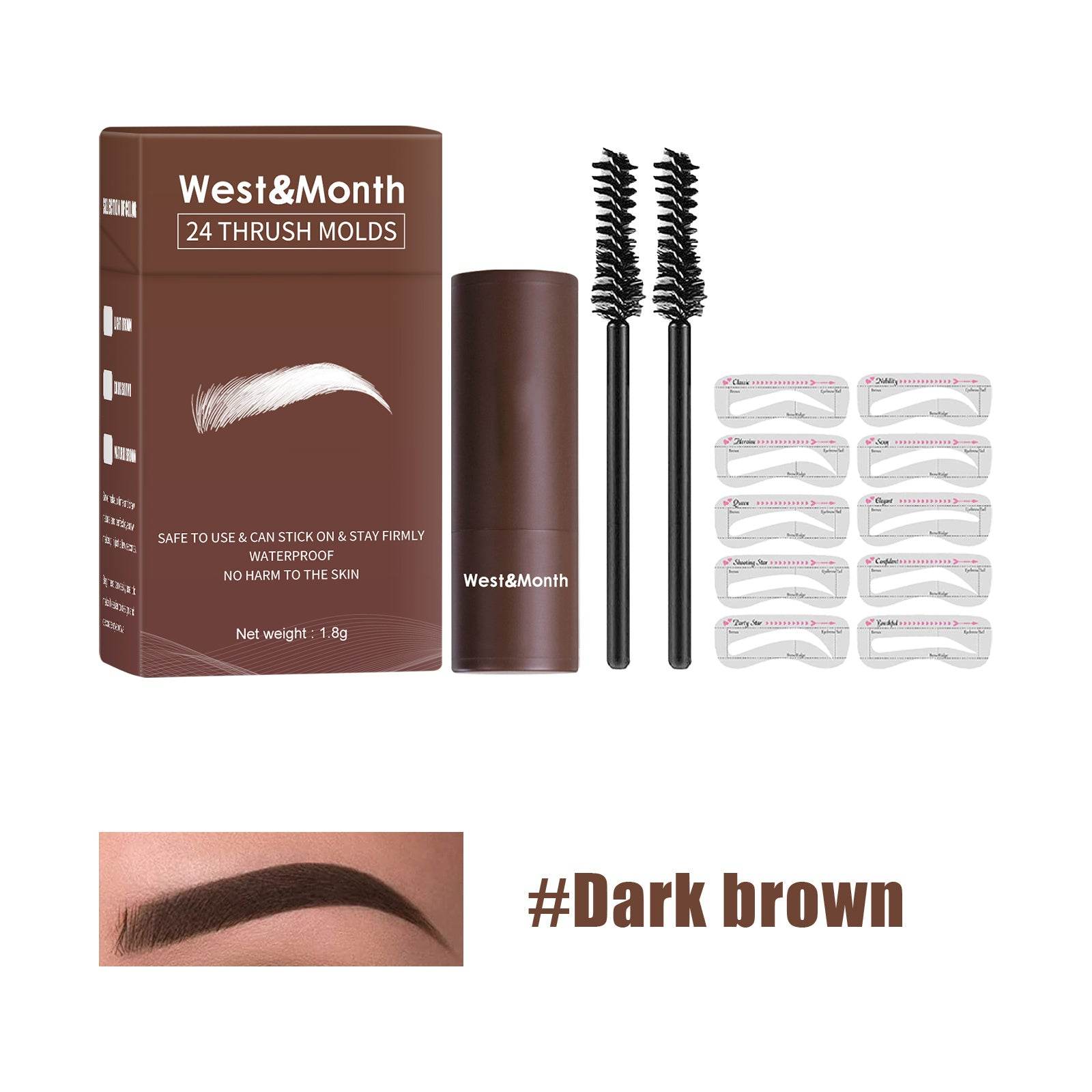 West&Month Seal Eyebrow Powder Lazy Eyebrow Stamp Powder Set Is Long-lasting, Waterproof, Sweatproof, Non-flamming, And Non-smudging - Mubimart