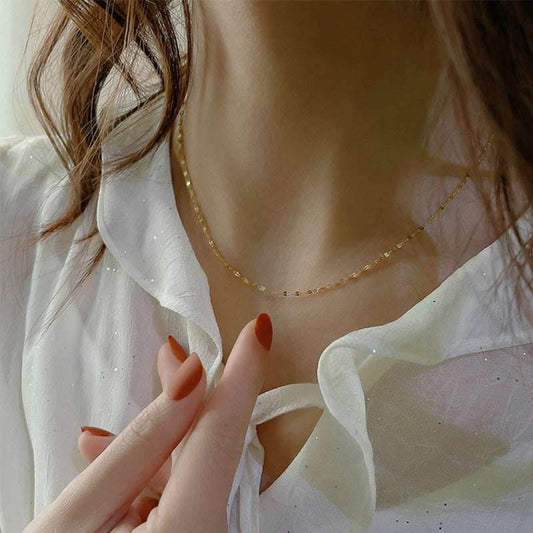 Without Pendants Non-fading Trendy Golden Petal Choker Necklace For Women - Mubimart