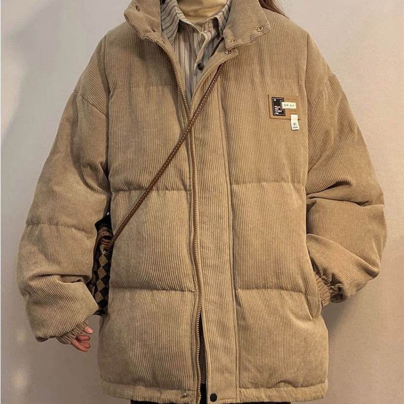 Corduroy Cotton-padded Coat For Men And Women Winter Thickened French Coat - Mubimart
