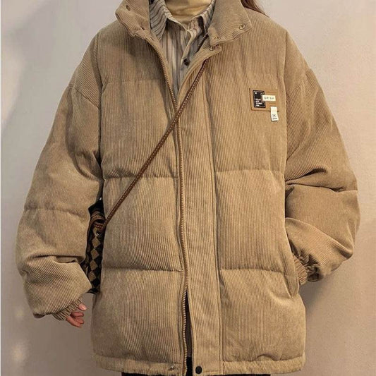 Corduroy Cotton-padded Coat For Men And Women Winter Thickened French Coat - Mubimart
