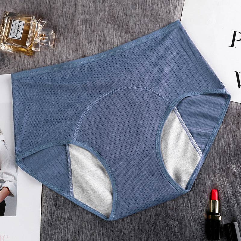 Leak-proof Mid-high-waist Hole Aunt Sanitary Pants - Mubimart