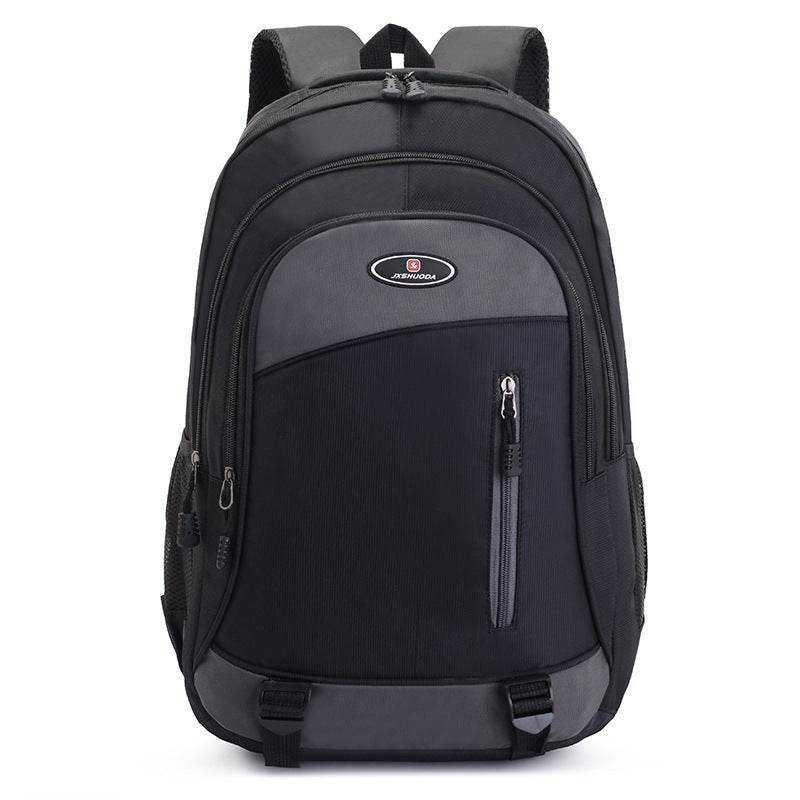 Mens Backpack Fashion Travel Computer College Student Bag Solid Color College Student Bag - Mubimart