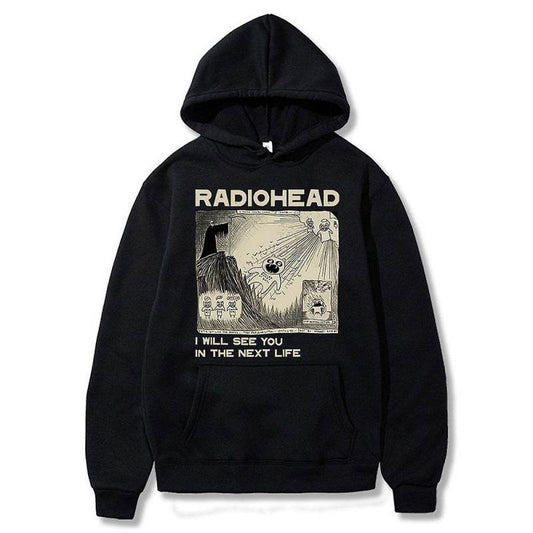 Vintage Radiohead Hoodie Men Fashion Oversized Hoodies - Mubimart