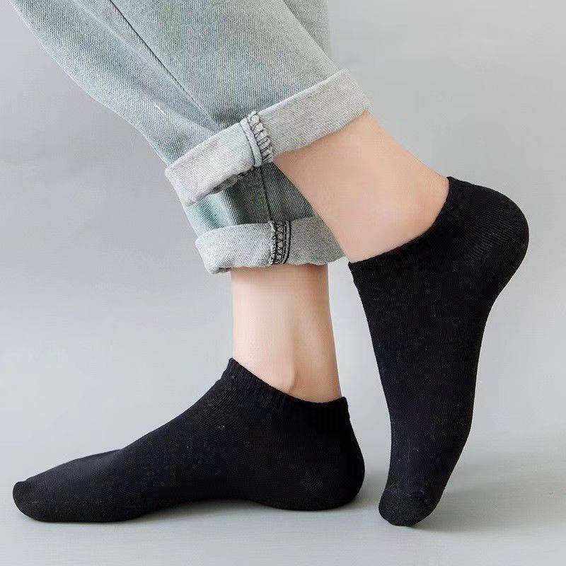 Men's Odor Resistant Low Cut Shallow Mouthed Invisible Boat Socks - Mubimart