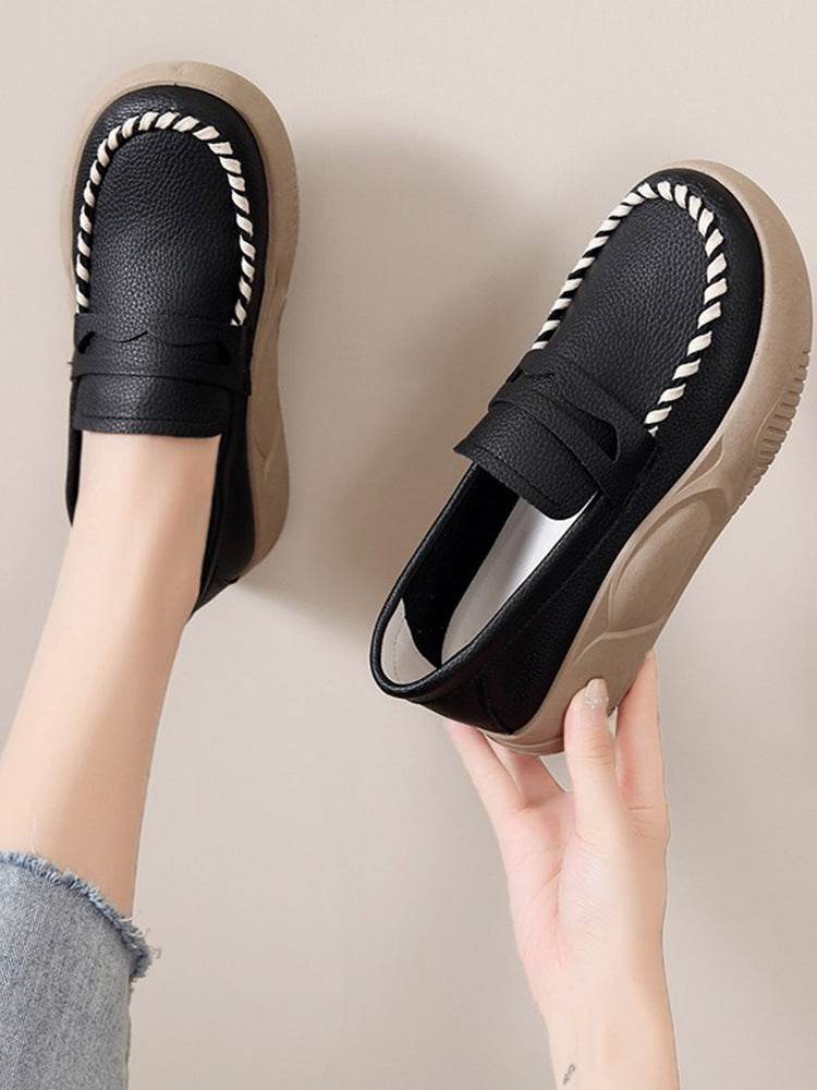 Women's Fashion Thick Bottom Soft Bottom Work Shoes - Mubimart