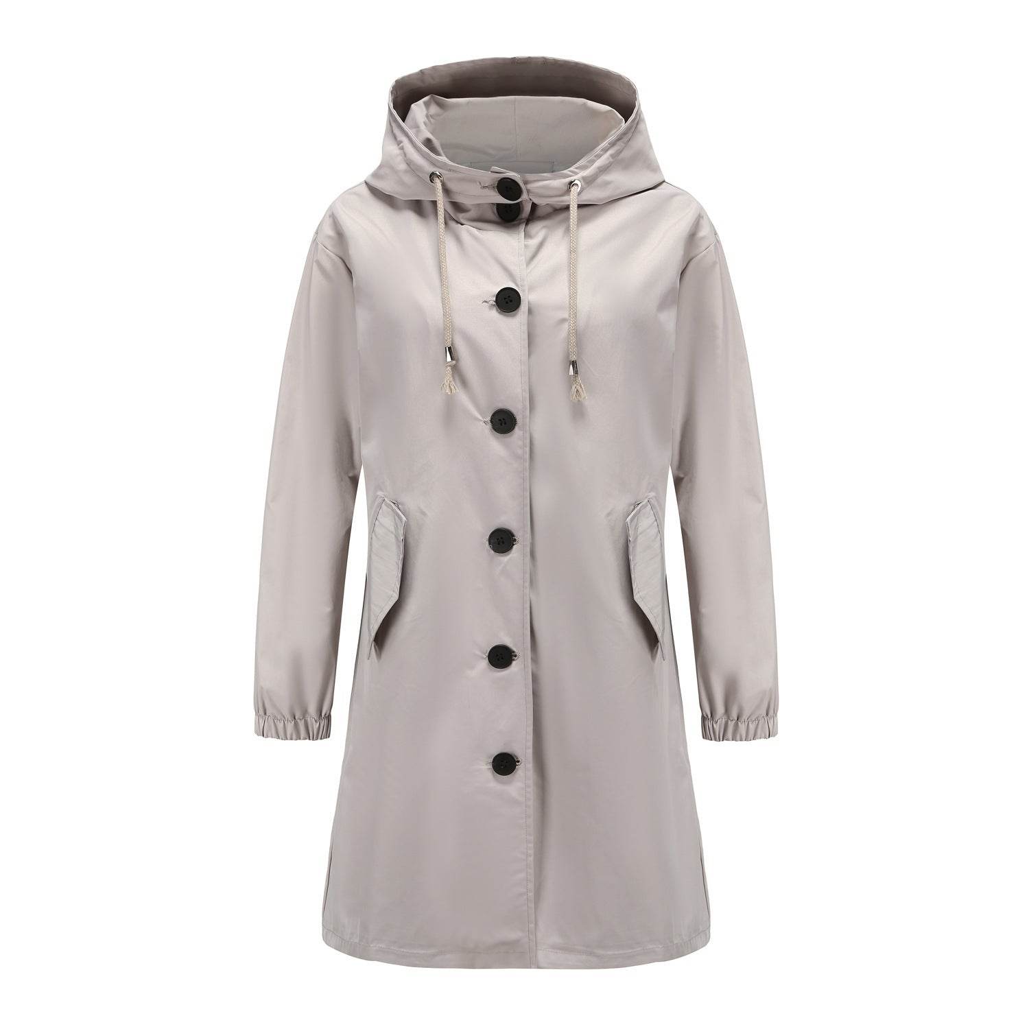Anorak Women's Casual Long Coat Trench Coat - Mubimart