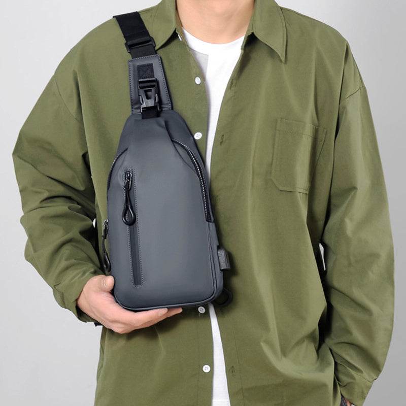 Black Sling Crossbody Backpack Shoulder Bag For Men Chest Bag - Mubimart