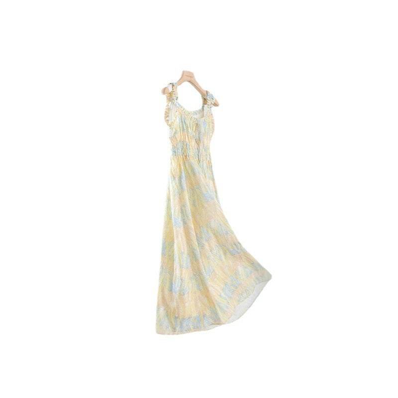 Floral Slip Dress Stringy Selvedge Dress Women - Mubimart