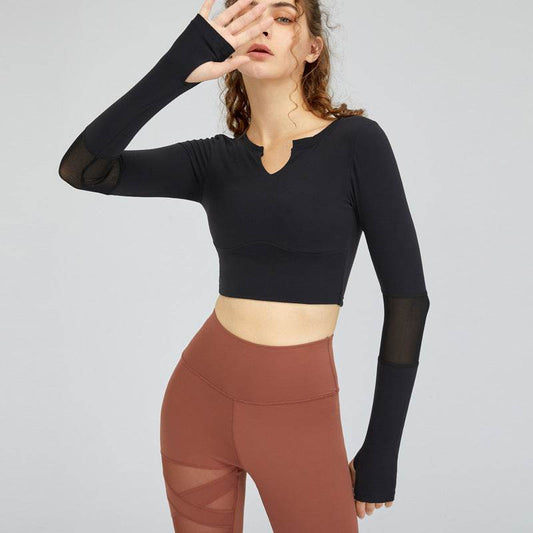 Slim Short Sportswear Slim Fitness Workout Breathable Top - Mubimart