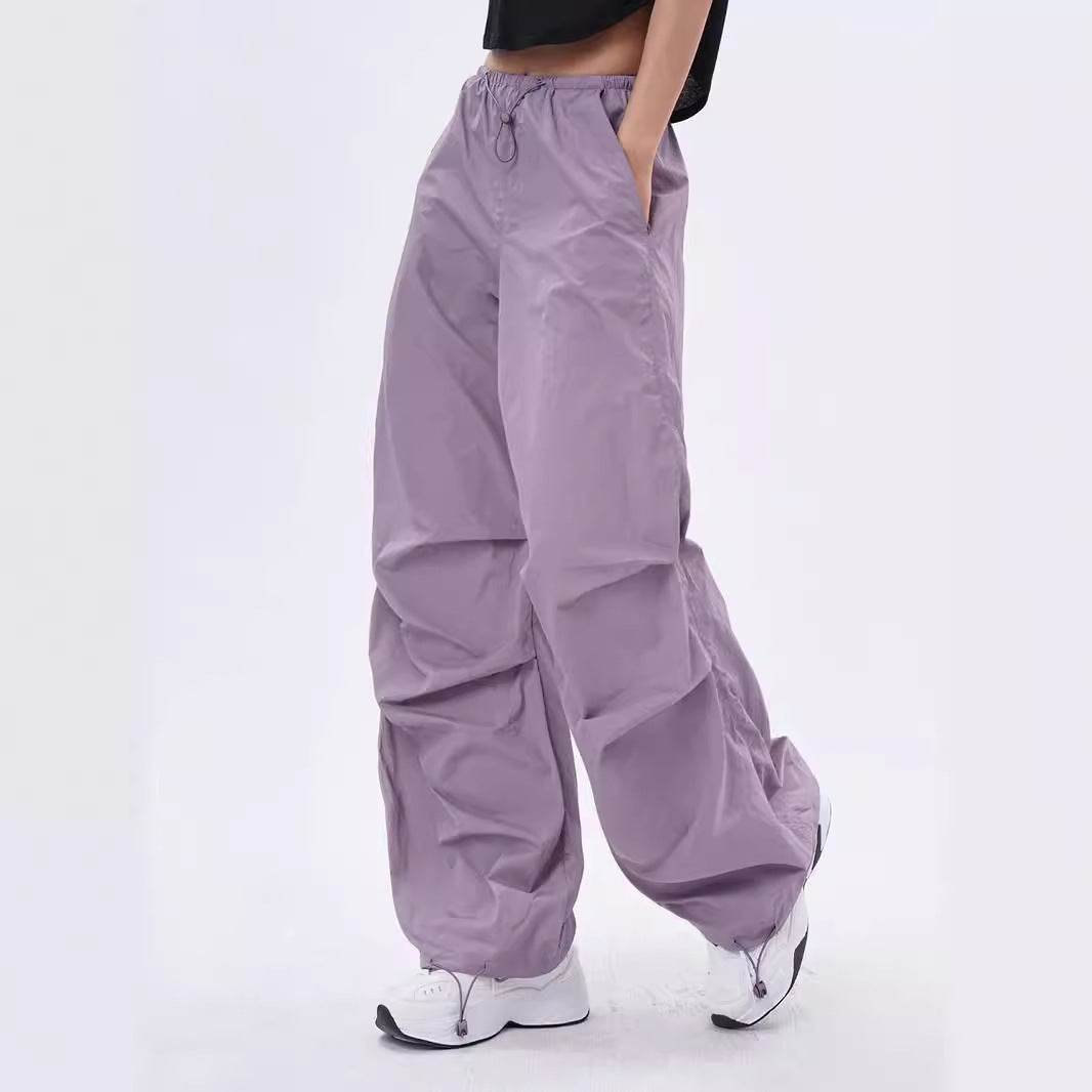 Design Sense Pleated Drawstring Casual Jogger Pants - Mubimart