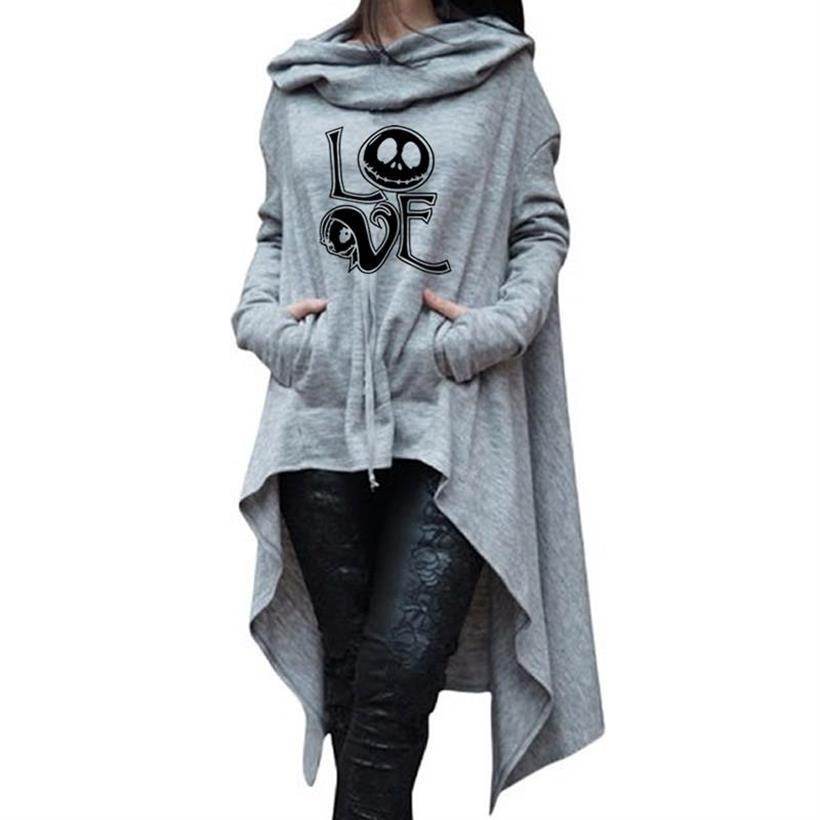 Long Sweatshirts Woman Irregular Letters Cloak Halloween - Mubimart