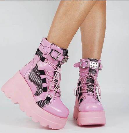 Platform Gothic Mid-calf Boots For Women Boots - Mubimart