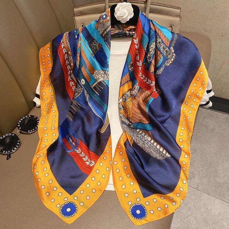 Fashion Silk Scarves Female Printing Hijab - Mubimart