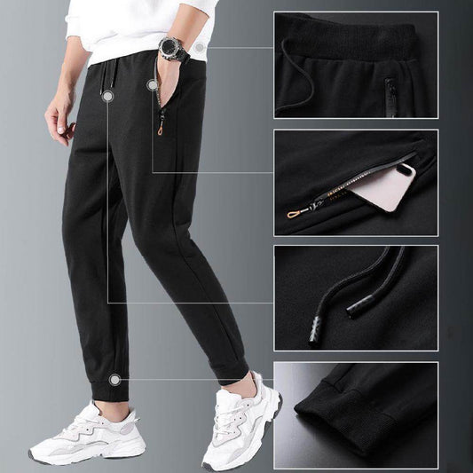 Men's Fashion Simple Casual Zipper Sweatpants - Mubimart