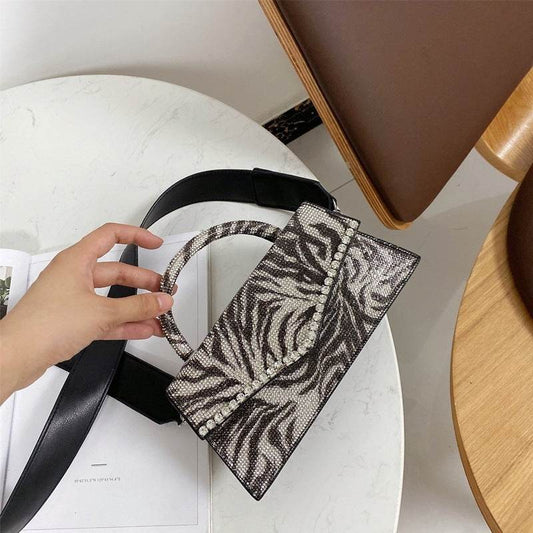 Luxury Leopard Diamonds Handbags Designer Brands Women Evening Bag - Mubimart