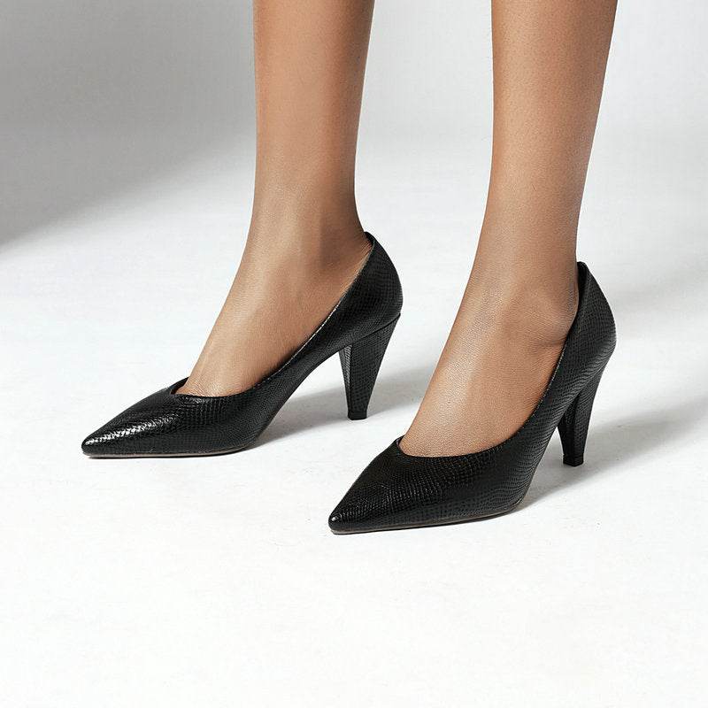 Women's Work Shoes Professional Cone-shaped Heel Pointed High Heels - Mubimart