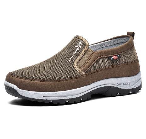 Shoes Mens Canvas Shoes Soft Bottom Casual Breathable Comfortable Slip-on Mens Cloth Shoes - Mubimart