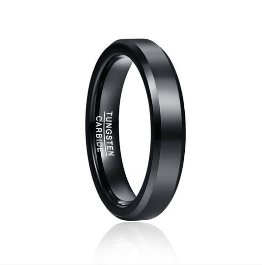 Vnox Black Tungsten Carbide Men's Ring Wedding Engagement - Mubimart