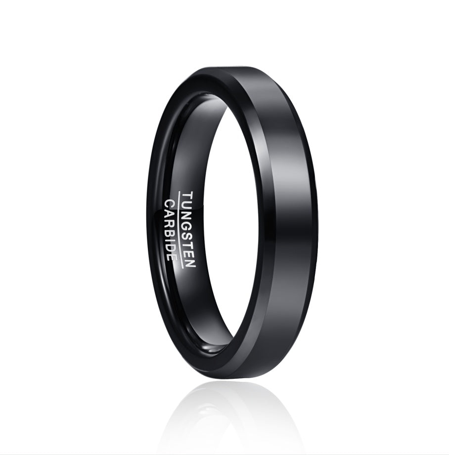 Vnox Black Tungsten Carbide Men's Ring Wedding Engagement