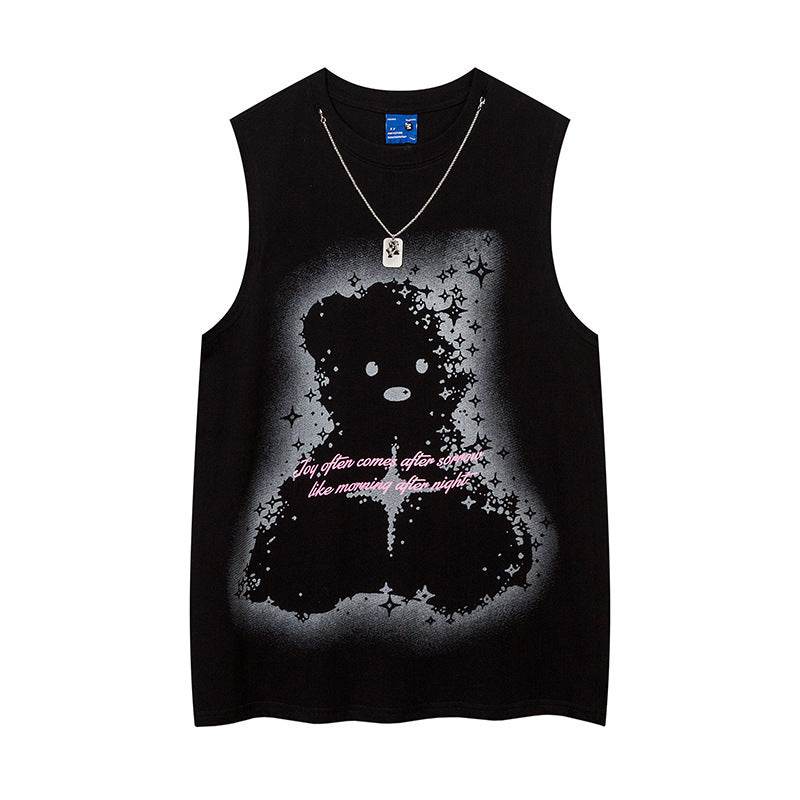 Bear Tank Top Sleeveless T-shirt Men - Mubimart