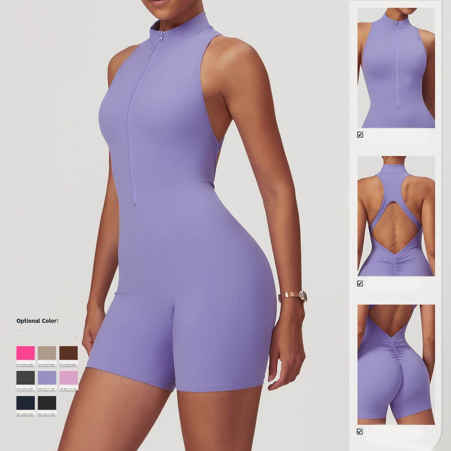 High Strength Sports Back Shaping Fitness Yoga Jumpsuit - Mubimart