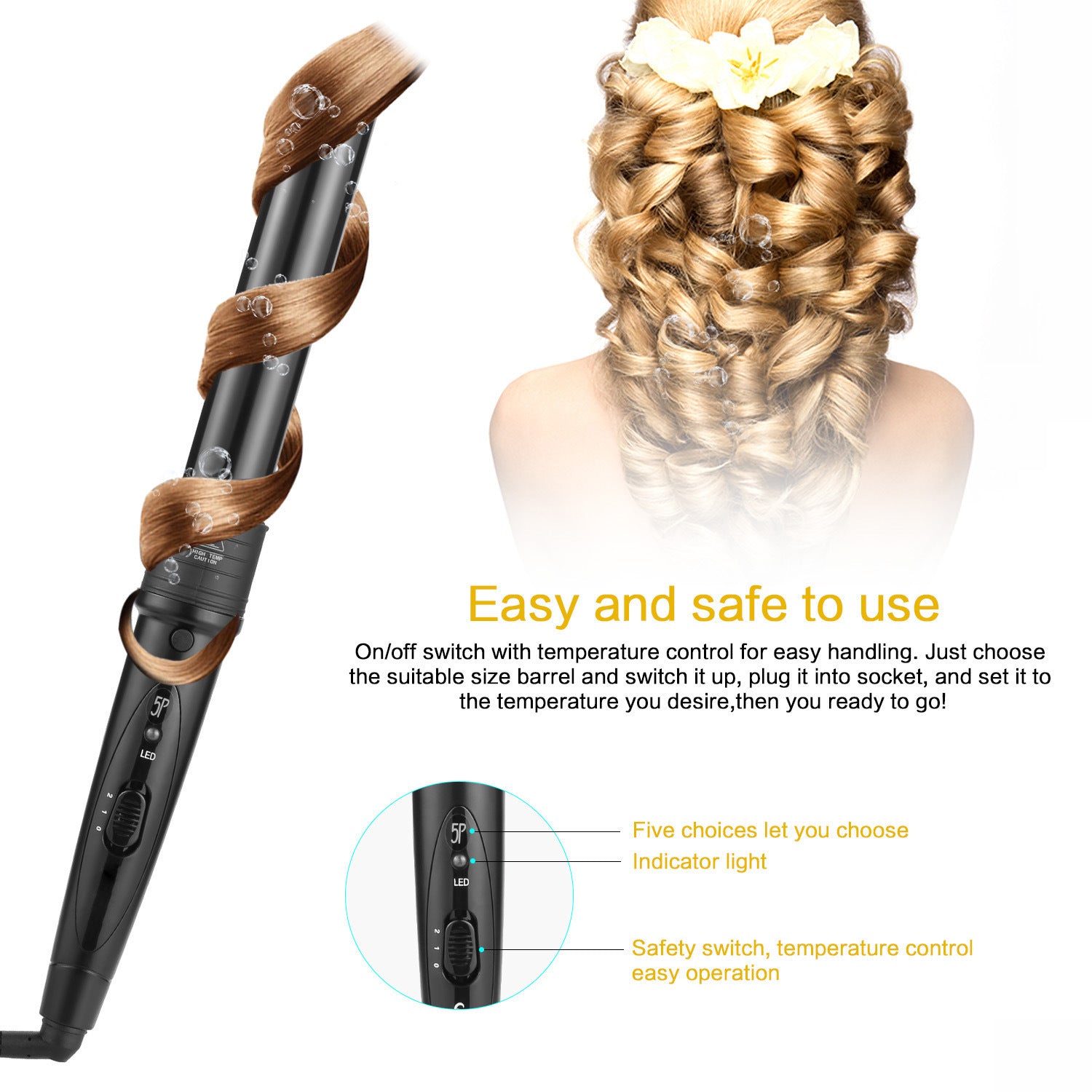 5p Ceramic Hair Curler Hair Care Straight Hair Pull Straight Clip Electric Hair Hair Curler - Mubimart -  