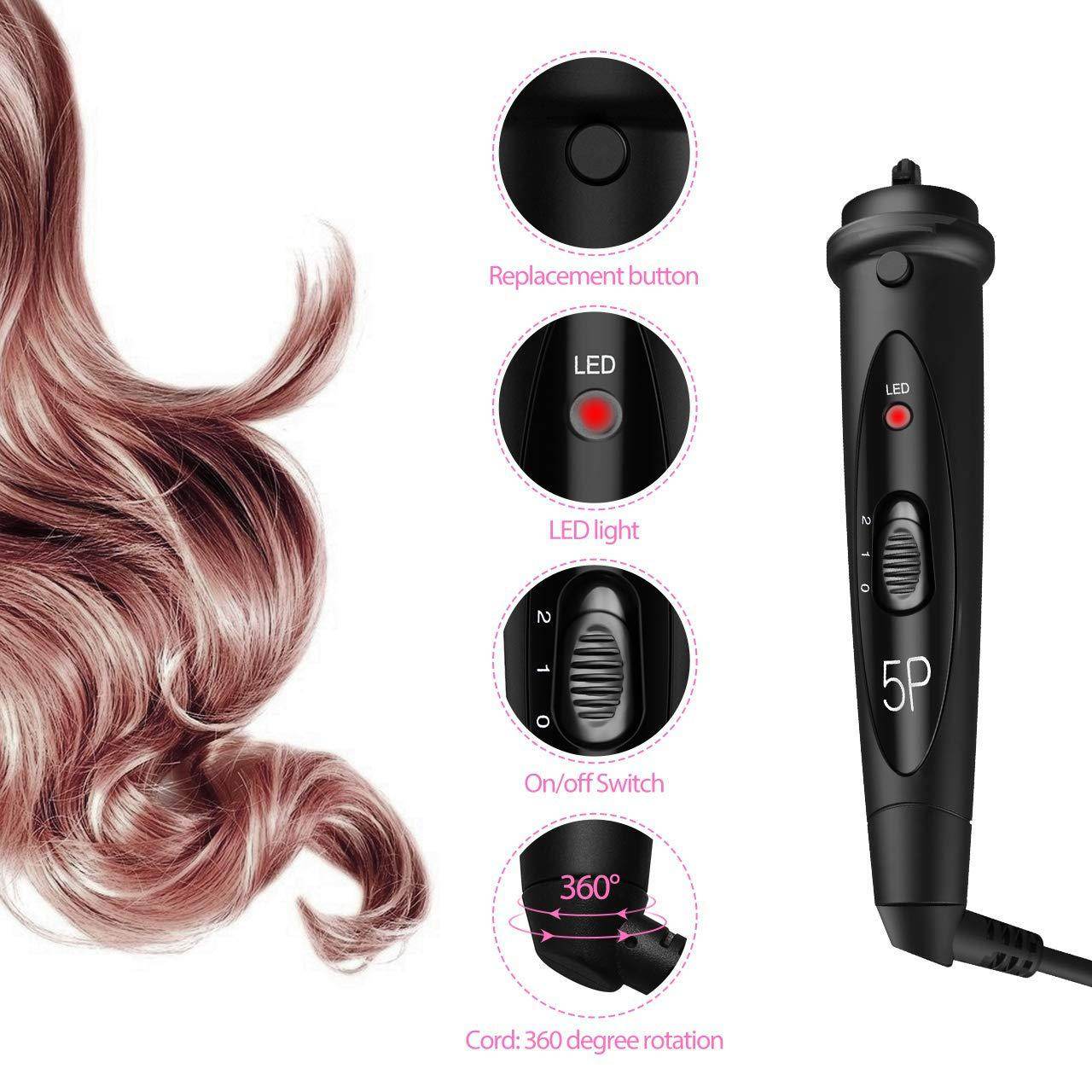 5p Ceramic Hair Curler Hair Care Straight Hair Pull Straight Clip Electric Hair Hair Curler - Mubimart
