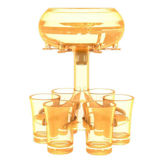 6-Shot Glass Dispenser Holder Wine Whisky Beer Dispenser Rack Bar Accessory Drinking Party Games Glass Dispenser - Mubimart