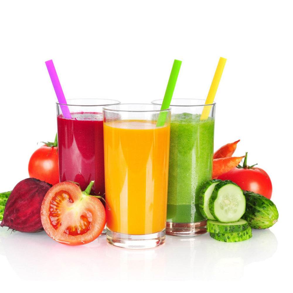 6-piece Super Soft Food Grade Silicone Straws Set - Mubimart