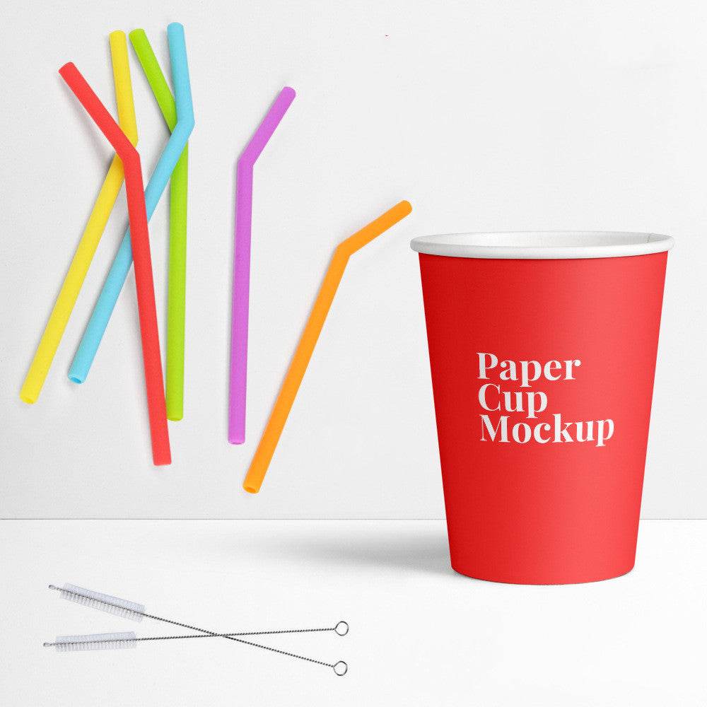 6-piece Super Soft Food Grade Silicone Straws Set - Mubimart