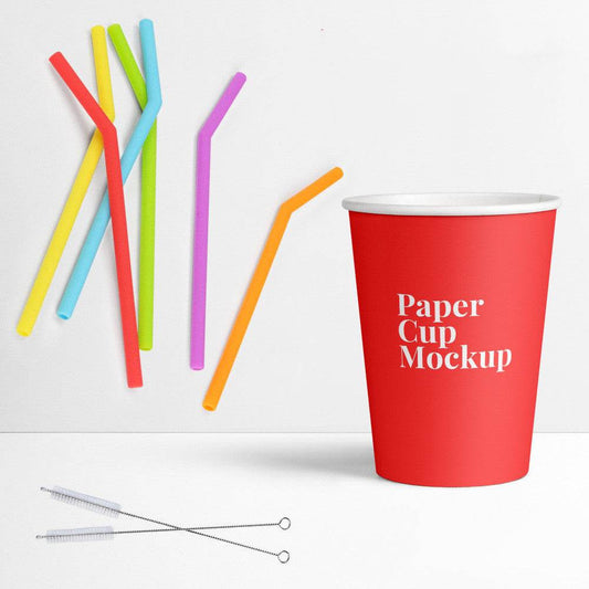6-piece Super Soft Food Grade Silicone Straws Set - Mubimart