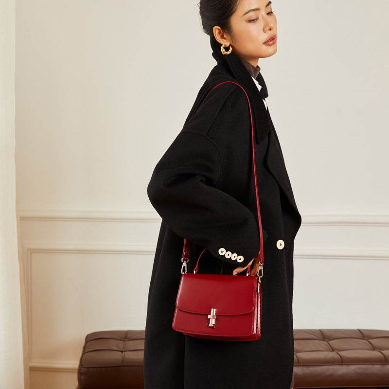 Crossbody Genuine Leather Saddle Bag Women - Mubimart