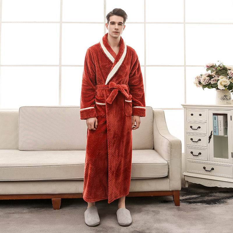 Women Pajamas Couple Gown Bathrobe Winter Robe - Mubimart