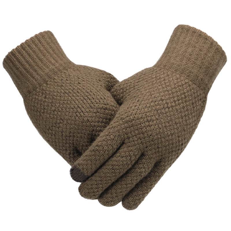 Warm knitted gloves for men in winter - Mubimart