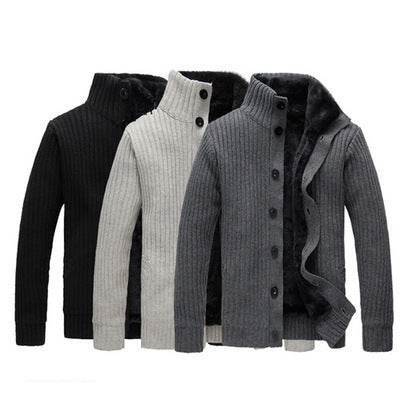 Sweater Men Coats Winter Warm Shirt Thick Jacket - Mubimart
