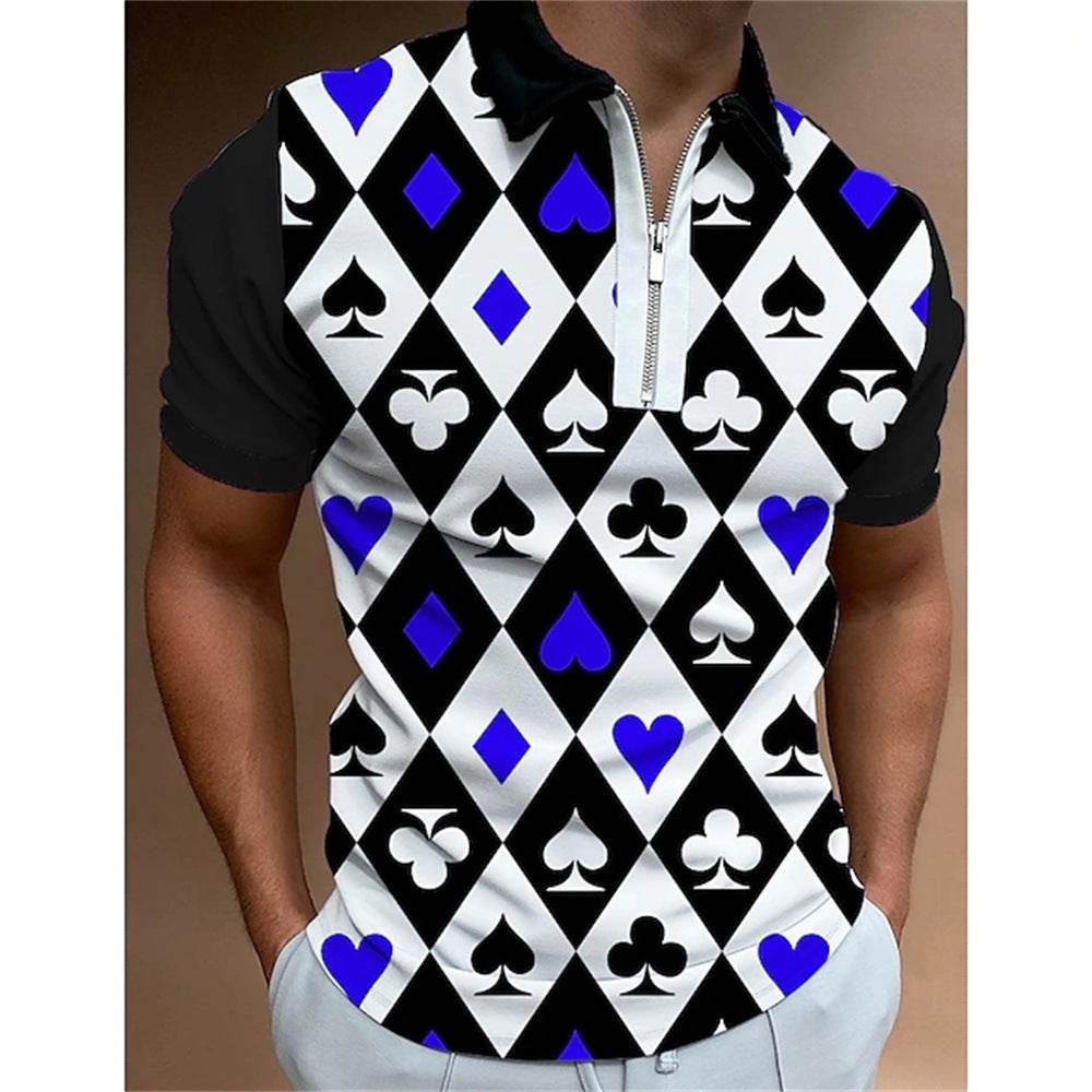 Men's 3D Printed Polo Shirt - Mubimart