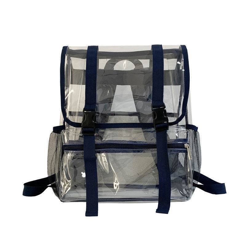 Men And Women's Fashion Transparent Flap Travel Duffel Bag - Mubimart