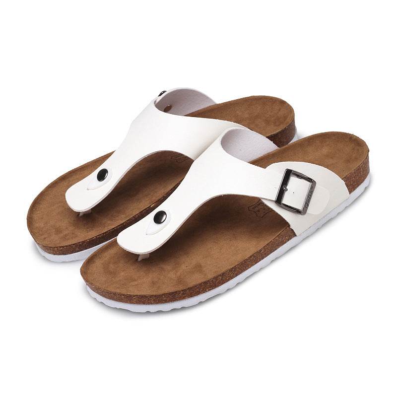 Slippers Summer Flip-Flops Beach Shoes Couples Cork Leisure Flip Flops - Mubimart