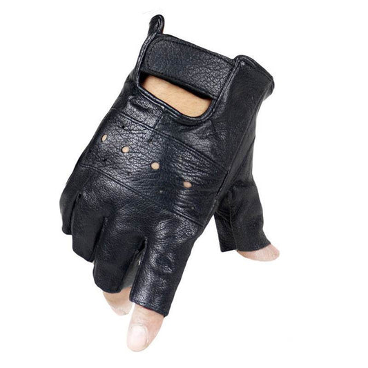 Leather gloves half finger - Mubimart