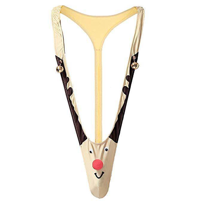 Reindeer Bell Strap Christmas Underwear Men - Mubimart