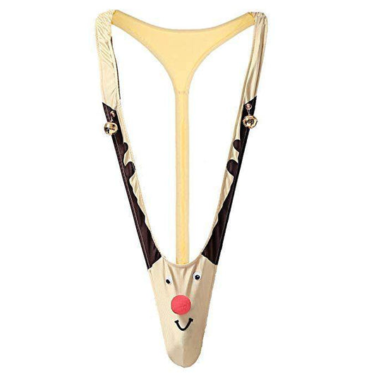 Reindeer Bell Strap Christmas Underwear Men - Mubimart