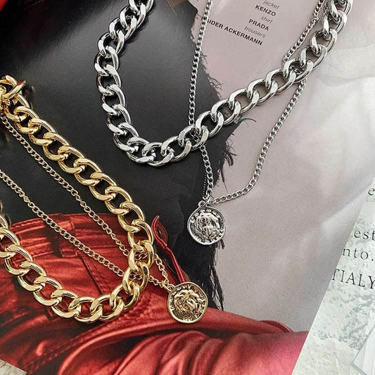 Chain hip hop necklace short clavicle chain women - Mubimart