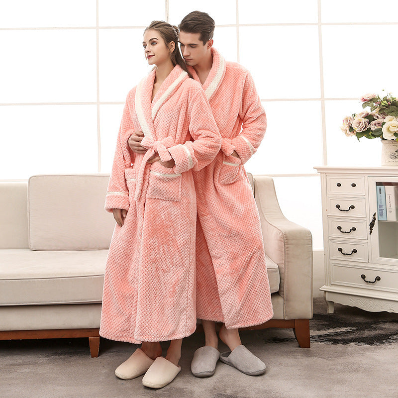 Women Pajamas Couple Gown Bathrobe Winter Robe - Mubimart -  