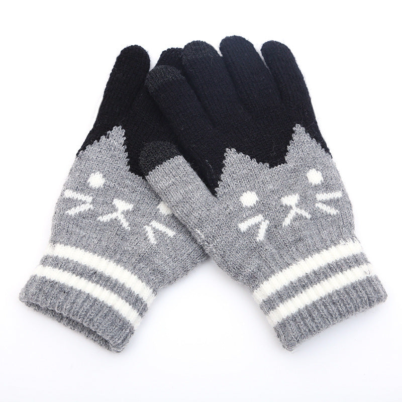 Paar Strickhandschuhe Touchscreen Handschuhe