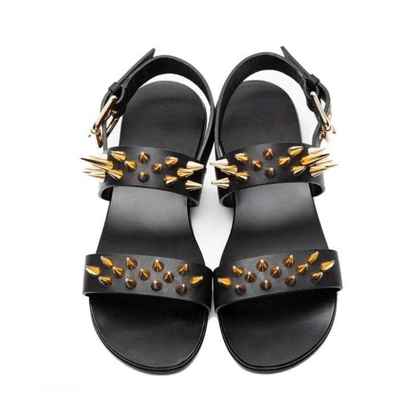 Summer Men Shoes Designer's Genuine Leather Men Sandalias Zapatos Mujer Rome Rock Fashion Mens Sandal Shoes - Mubimart